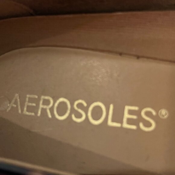 AEROSOLES "Silver Star" Patent Leather Animal Print Block Heel Pumps ~ Size 9.5M - Picture 5 of 11